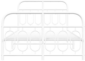 Estrutura de cama com cabeceira e pés 120x190 cm metal branco
