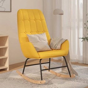 341260 vidaXL Cadeira de baloiço tecido amarelo mostarda