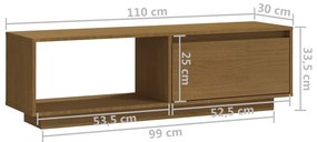 Móvel de TV 110x30x33,5 cm pinho maciço castanho mel