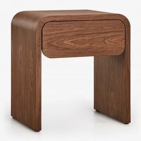 Mesa De Cabeceira 45x40 Cm Em Mdf Rosbel Castanho Nogal Oscuro - Sklum