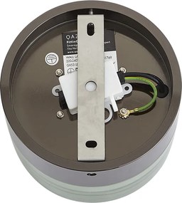 Candeeiro de Parede Design Preto com Vidro Verde Claro IP44 - Michele