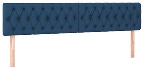 Estrutura de cama otomana com colchões 180x200cm tecido azul