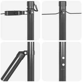 Postes de Cerca vidaXL 52 pcs Cinza Ø32 mm 200 cm Aço Galvanizado