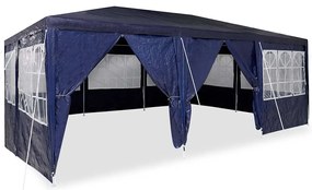 Tenda para festas com 10 lados azuis 6x4 m PE