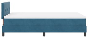 Cama Box Spring com Colchão Azul Escuro Pequena Cama de Veludo