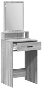 Mesa de Maquilhagem vidaXL com Gavetas Cinzento Sonoma 50x41x140 cm