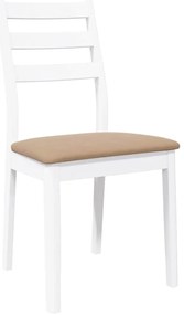 Cadeiras de jantar com almofadões 2 pcs madeira maciça branco