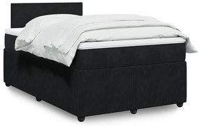 vidaXL Cama boxspring com colchão 120x190 cm veludo preto