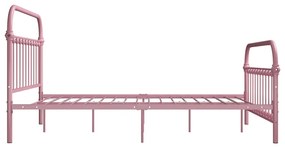 Estrutura de cama 120x200 cm metal rosa