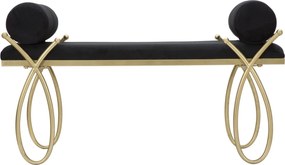 BANCO RIBBON 112,5X49X53 CM PRETO E DOURADO