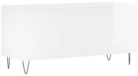 Armário p/ discos 100x38x48 cm deriv. madeira branco brilhante