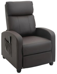 HOMCOM Cadeira de Massagem Poltrona Relax Reinclinável com Controle Remoto 2 Zonas de Massagem 8 Programas 68x88x98cm Marrom | Aosom Portugal