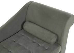 Chaise-longue à direita com arrumação em tecido cinzento PESSAC II Beliani