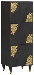 vidaXL Buffê com porta Preto 40 x 33 x 110 cm Madeira de manga maciça