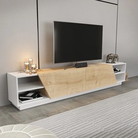 Móvel TV Rhodes – Branco Carvalho – 240 cm x 37,1 cm x 47,4 cm