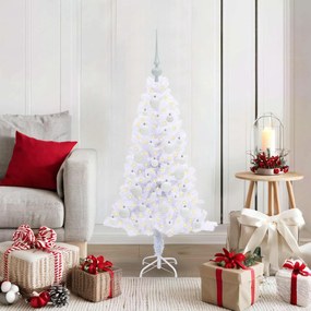 vidaXL Árvore de Natal Artificial com 150 LEDs Branco 120 cm PVC e Aço
