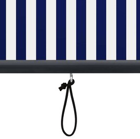 Estore de rolo para exterior 100x250 cm azul e branco