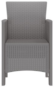 Cadeiras de Jardim 4 pcs Cinza Claro Polirratã