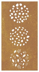Decoração p/ muro de jardim 105x55 cm aço corten design folhas