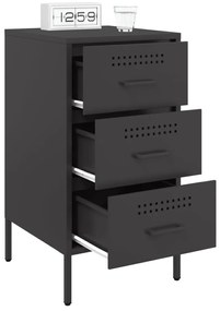 Mesas de cabeceira 2 pcs 36x39x68 cm aço preto