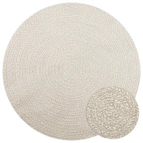 Tapete ZIZUR creme Ø 160 cm aspeto de juta interior e exterior