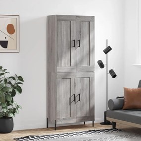 vidaXL Armário alto 69,5x34x180 cm derivados de madeira sonoma cinza