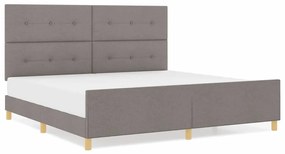 Cama Taupe vidaXL 200x200 cm em Tecido