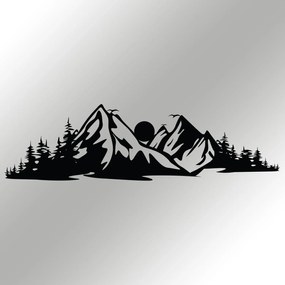 Acessório Decorativo de Parede Mountain – Preto – 68 x 19 cm