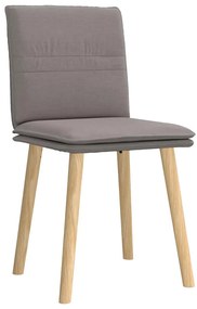 Cadeiras de jantar 2 pcs tecido cinzento-acastanhado