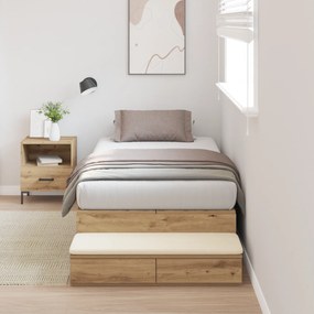 Estrado de Cama Armazenamento Carvalho Artesanal 90x190 cm