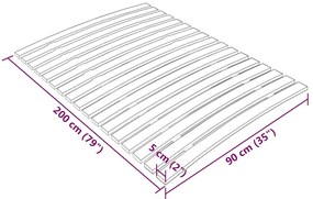 Estrado de ripas com 17 ripas 90x200 cm