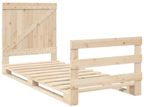 Estrutura de cama com cabeceira 90x200 cm pinho maciço