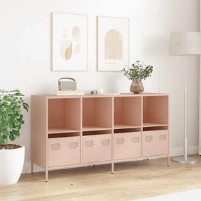 Aparador 135x39x73,5 cm aço laminado a frio rosa
