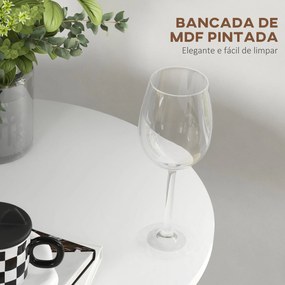 HOMCOM Mesa de Bar Redonda Mesa Alta de Cozinha Moderna com Bancada Pi