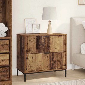 vidaXL Mesa-de-cabeceira com gaveta Madeira antiga 63.5 x 36 x 61 cm