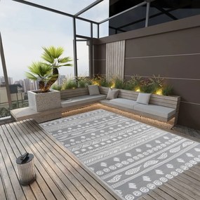 vidaXL Tapete de exterior 140x200 cm ARAKIL PP cinzento