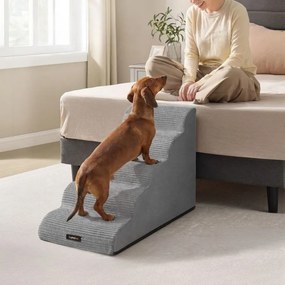 Escada para cães com 5 degraus antiderrapantes 84 x 40 x 58 cm para cães de pequeno porte Cinzento