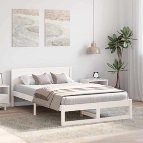 Estrutura de Cama Branca Madeira 120 x 200 cm Durável