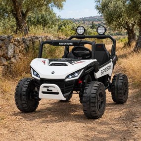 Jipe elétrico para crianças T-REX Ride 4x4, 2 Lugares, 24V, leitor MP3, bateria de lítio, Rodas EVA, controlo remoto, luzes LED Branco