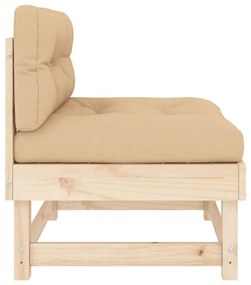 Sofás de centro com almofadões 2 pcs pinho maciço
