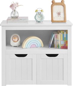 Estante infantil para brinquedos com rodas 29,7 x 72,2 x 60 cm Branco