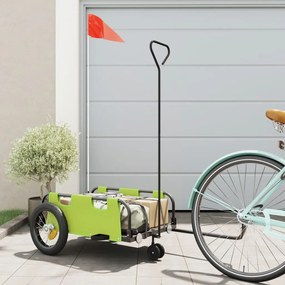 vidaXL Reboque de bicicleta tecido oxford/ferro verde