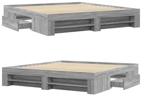 Estrutura de cama sem colchão 180x200 cm sonoma cinzento