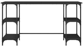 Secretária 140x50x75 cm metal e derivados de madeira preto