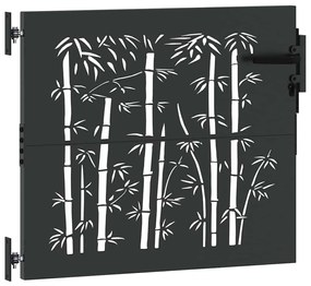 Portão de Jardim Preto 105 x 100 cm Aço com Revestimento em Pó
