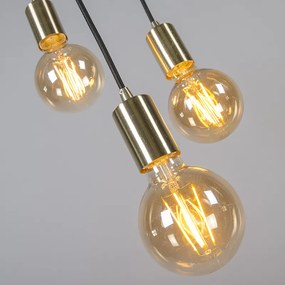 Candeeiro de suspensão Art Déco dourado - Facil 3 Design,Moderno