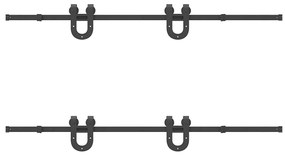 Kit de ferragens para porta deslizante 200 cm aço preto