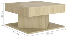 Mesa de centro 57x57x30 cm derivados de madeira carvalho sonoma