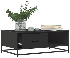 Mesa de centro 90x57x35 cm derivados de madeira/metal preto