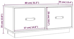 Móvel de TV 80x34x35 cm madeira de pinho maciça